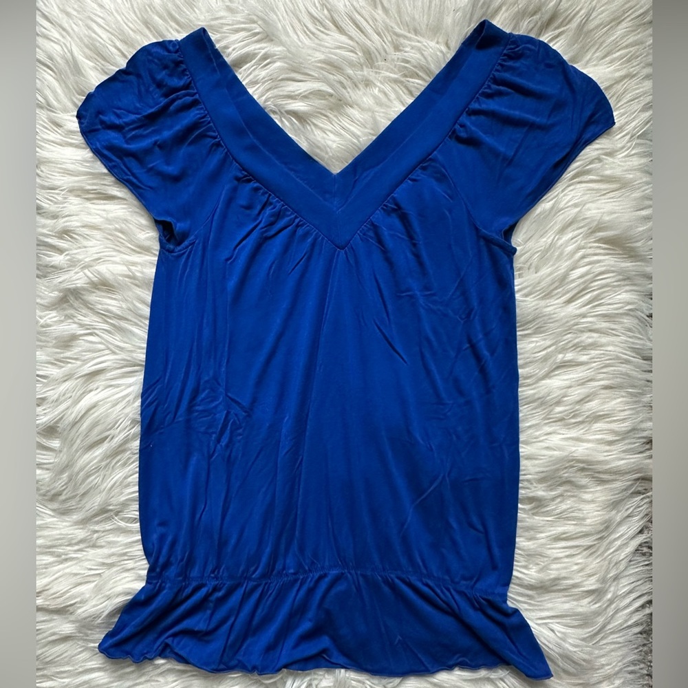 INC royal blue peplum style top